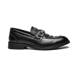 Zapatos de Vestir Formales de Cuero para Hombre, Estilo Italiano, de Lujo, Oxford Sin Cordones, Hechos a Mano, Bordados, Ligeros, para Otoño y Bodas - Product Image 1