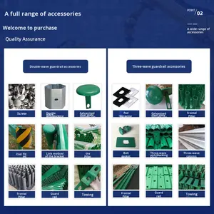 Barriere al traffico in acciaio zincato a caldo produttore di pannelli barriera a tre onde per strade nazionali ad alta velocità - Product Image 4