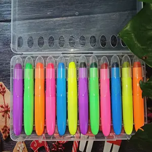 12 Cái Dazzle Color Bar DIY Trẻ Em Đồ Dùng Nghệ Thuật Tranh Văn Phòng Phẩm Thân Thiện Với Môi Có Thể Xoay Crayon Set Cho Trẻ Em