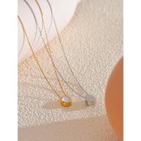 JINYOU-Collier en Acier Inoxydable 272 avec Pendentif en Pierre Naturelle pour Femme, Collier Élégant en Métal, Bijoux Exquis, Cadeau