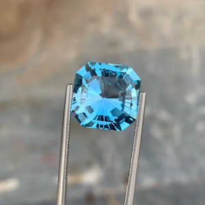 Topacio Azul de Londres 100% Natural, Piedras Preciosas Semipreciosas con Corte Asscher, Gemas Curativas Genuinas para Anillos, Colgantes y Fabricación de Joyas - Product Image 5