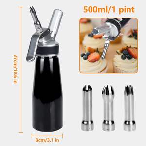 Nouveau style, distributeur de cartouches de crème fouettée en aluminium écologique et fonctionnel, pour la fabrication de crème, outils de dessert - Product Image 2