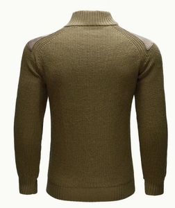 Pull à col roulé décontracté de couleur unie à demi-fermeture éclair, pull tricoté personnalisé - Product Image 2