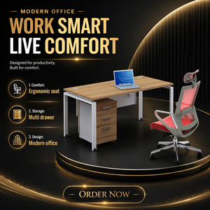 Bureau de travail en L de qualité professionnelle, poste de travail moderne pour personnel avec gestion des câbles pour projets scolaires - Product Image 1