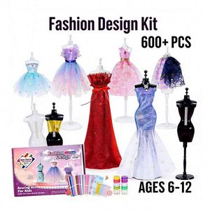 DIY Plastic Sewing Kit for Kids Fashion Design Mannequin Fabric Templates <b>Accessories</b> Tools Tutorial Video Gift Ages Seven - Product Image 6