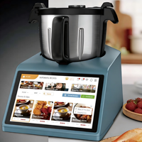 Robot culinaire intelligent 2400W avec écran tactile 10 pouces, bol en acier inoxydable 4,5L, cuiseur thermique