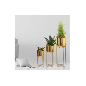 Gold Color <b>Planter</b> With Stand Flower Pots <b>Succulent</b> <b>Planter</b> Top Selling Outdoor <b>Planter</b> With Stand trending small space saving - Product Image 5