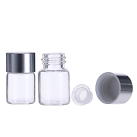 Mini flacons en verre de 2 ml pour sérum cosmétique, huiles essentielles, échantillons, pots de stockage transparents ou noirs avec bouchon à vis, 2 cc