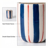 Mug à café en céramique rayé avec logo personnalisé, 350 ml, style minimaliste européen, pour café, restaurant, cadeau d'entreprise