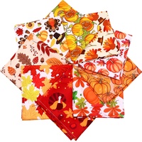 Bandana Anjing Kucing Motif Thanksgiving Labu Daun Maple Kalkun, Bahan Polyester Ramah Lingkungan, Segitiga, Dapat Disesuaikan, untuk Hewan Peliharaan