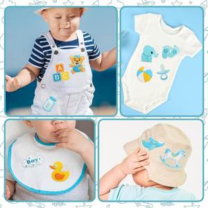 Iron on Embroidered Gift Bear Little Feet <b>rainbow</b> Star Baby Carriage Crown Baby Patches for Boy Girl Clothes Bib Bag Decoration - Product Image 3