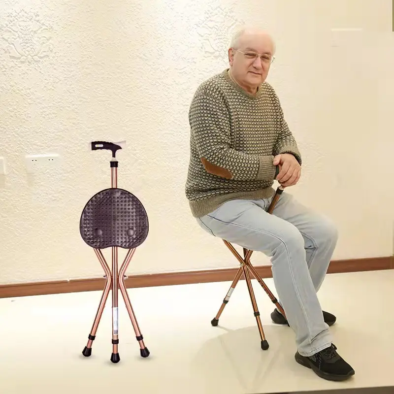 Cadeira de alumínio dobrável para idosos, cadeira personalizada para caminhadas