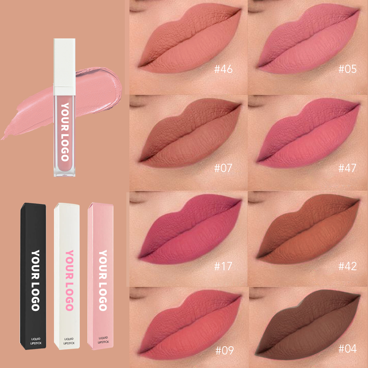 Low Moq matt flüssiger Lippenstift Private Label wasserdicht langlebig matt benutzer definierte flüssige Lippenstift