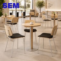 Ensemble table et chaises rectangulaires en bois SEM pour cantine scolaire, employés d'entreprise, projet de restaurant – Robuste, durable, facile à nettoyer