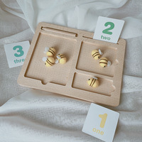 JET OEM Jouets Montessori d'éveil, Tableau d'illustration de cartes en trois étapes, Matériel pédagogique en bois de hêtre, Jouets éducatifs pour enfants