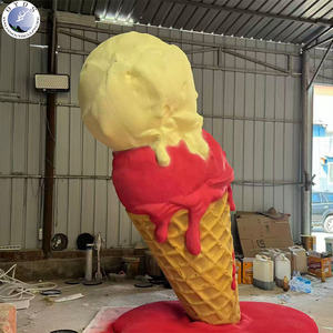 Grande sculpture en fibre de verre en forme de crème glacée, statue personnalisée en résine pour la promotion commerciale, décoration pour café, parc, restaurant - Product Image 5