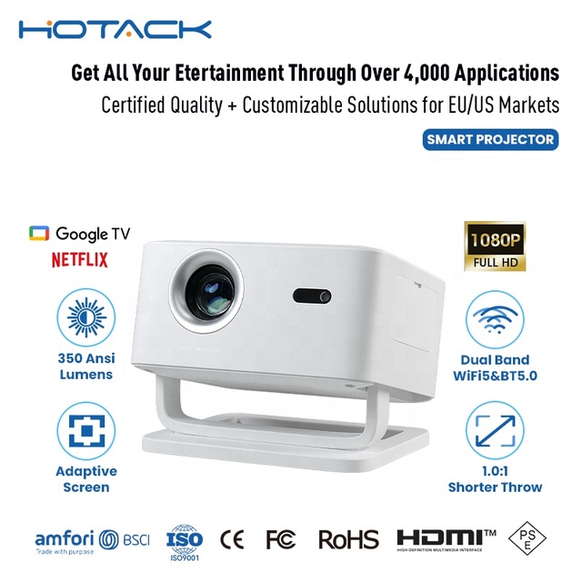 HOTACK X4AD HD 1080P Smart Google TV Projecteur Portable LCD Projector Mini Beamer Dual WIFI Bluetooth Proyector