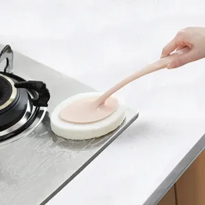 Zenidoo Brosse éponge multifonctionnelle à long manche, écologique, pour le nettoyage de la vaisselle, des carreaux et des sols, décontamination et essuyage - Product Image 4