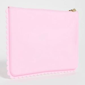 Pochette cosmétique plate en vinyle écologique pour femme, personnalisable avec logo DIY, fermeture éclair, étanche, bords festonnés, durable, pour voyage - Product Image 5