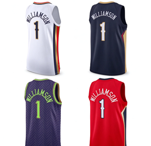 New Orleans Pelicans # 1 maillot de basket-ball Zion <span class=keywords><strong>Williamson</strong></span>, 4 couleurs, broderie cousue, gilet de sport pour hommes - Product Image 1