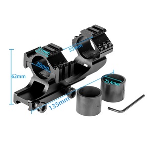 Cantilever Matte Black Dual Ring Integrated Optic Mount 25.4mm/30mm Aircraft-Grade Aluminum Alloy with 21mm Base - Product Image 6