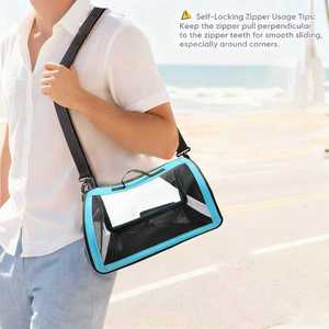 Portable Folding Pet Carrier Soft-Sided Oxford Material Transparent Design For Cat <b>Dog</b> Travel With <b>Carry</b> Handle And Shoulder - Product Image 3