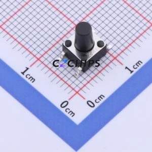 TS-1102SD-B-K-B Tactile Switch SMD-4P,6x6mm Switch Single Pole Single Throw Round Button 1.6N Vertical Mount - Product Image 1