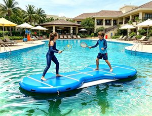 Terrain <span class=keywords><strong>de</strong></span> pickleball gonflable personnalisé <span class=keywords><strong>de</strong></span> qualité commerciale avec clôture pour lac et parc aquatique - Product Image 1