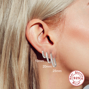 ต่างหูเงินแท้ S925 รูปตัวยู 3 ขนาด 6 นิ้ว ชุด 3 ชิ้น ขายดี - Product Image 6