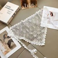 Foulard triangulaire blanc en dentelle florale, voile transparent à nouer sur le côté, chapelet modeste pour femme, mantille d'église