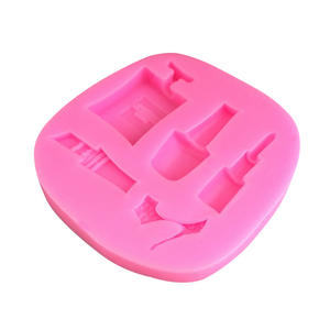 Molde de silicona para decoración de tartas y fondant con formas irregulares: lápiz labial, lápiz de cejas, perfume, esmalte de uñas, tacones altos y gráficos DIY - Product Image 3