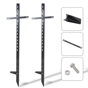 Estacas Metálicas Reforzadas para Letreros de Jardín, Juego de Postes en T para Cercas, Soportes de Exhibición para Exteriores con Recubrimiento de Polvo Negro - Product Image 1