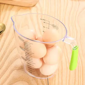 Factory Direct Sales Food Grade Baking Measuring Cup Silicone Handle Transparent Plastic Measuring Cup