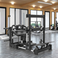 Équipement de musculation pour les hanches avec plaques de poids, machine à poussée des hanches réglable 3D, entraîneur multi-hanches