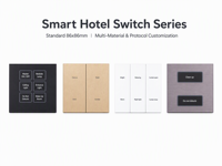 Système d'hôtel intelligent haut de gamme avec interrupteur intelligent personnalisable, solution pour chambre d'hôtel avec interrupteur sans fil Zigbee