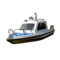 60HP Yüksek Hızlı Yarım Kabinli Fiberglas Kit Tekne, Göl ve Nehir Su Oyunları Ekipmanları için Yolcu ve Yük Kapasitesiyle