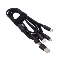 Câble USB tressé en nylon 5 en 1 PD 60W à charge rapide 1,2 m en cuivre pur avec connecteurs Micro USB Type C vers C pour Android