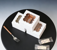 Boîte à gâteau bento personnalisée avec 5 cupcakes, desserts, gâteaux à emporter, boîte d'emballage en carton ondulé avec fenêtre transparente