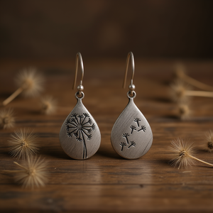 E2584 Orecchini Pendenti in Argento Anticato con Motivo Vegetale, Stile Vintage, Gioielli da Donna per Uso Quotidiano - Product Image 2