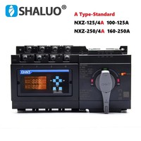 Interrupteur de transfert automatique double alimentation NXZ-125/4A 4B ATS avec affichage et boîtier PC pour distribution résidentielle et industrielle