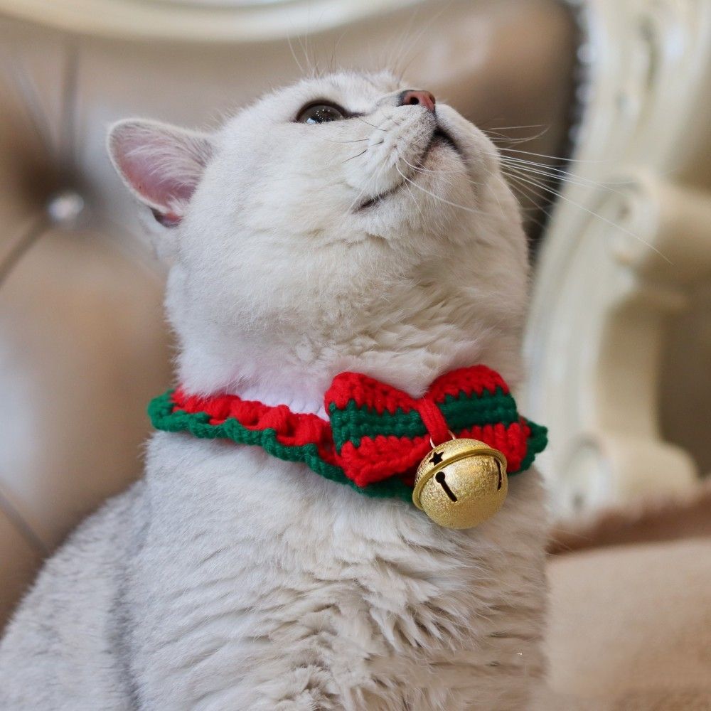 Braided Bandanna Collar Cute Snowman Elk Christmas Dog Collars - Main Image