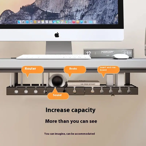 Pengatur kabel bawah meja tebal, pengatur soket kawat, rak penyimpanan bawah meja dapat disesuaikan - Product Image 5