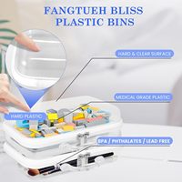 Transparent grand Portable Hardshell en plastique organisateur Zip boîte à crayons clair stockage coque dure étui à fermeture éclair pochettes avec poignée