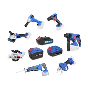 21V Battery Power Tool Pruning Set Cordless Electric Hammer Drill Combo Impact Wrench Screwdriver Tool Set Box