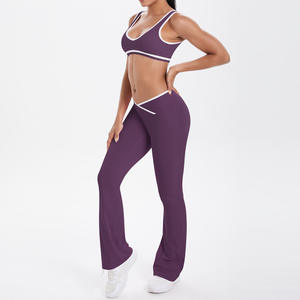 ชุดออกกำลังกาย 5 ชิ้น ผ้าเนื้อดี ไซส์ใหญ่ เสื้อชั้นในโยคะ กางเกงขายาวทรงกว้าง คุณภาพสูง สวมใส่สบาย เหมาะสำหรับออกกำลังกาย ชุดลำลองใส่ได้ทุกวัน - Product Image 4