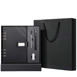 Sets de Regalo de Cuadernos con Logotipo Personalizado, Libretas de Tapa Dura B5, Memorias USB de Papel Reciclado con Diseño de Cuero a Rayas Cruzadas, Venta al Por Mayor - Product Image 3