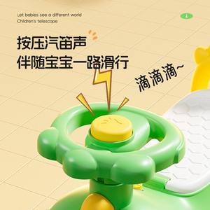 จักรยานทรงตัวสำหรับเด็กอายุ 3-6 ปี มีไฟกระพริบพร้อมเสียงเพลง นั่งขี่ได้ ดีไซน์รูปกบสีเขียว - Product Image 3