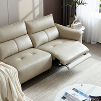 Canapé électrique inclinable en cuir pliable moderne sur mesure avec structure en bois pour home cinéma