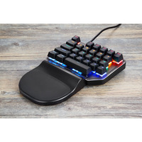 Motospeed K27 con cable RGB Arco Iris retroiluminación teclado para juegos interruptores mecánicos Multimedia una mano Mini teclados portátiles