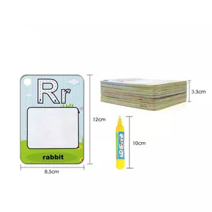 Grosir Anak-anak Belajar Kata-kata Bahasa Inggris Berwarna-warni Hewan Kartu Flash untuk Anak-anak Pendidikan dengan Sihir Air Menggambar Pena